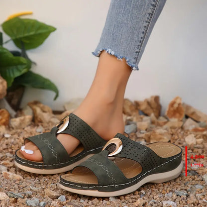 🔥Best Seller-Last Day Sale 60% OFF🔥Women'S Vintage Slides Sandals with Arch Support