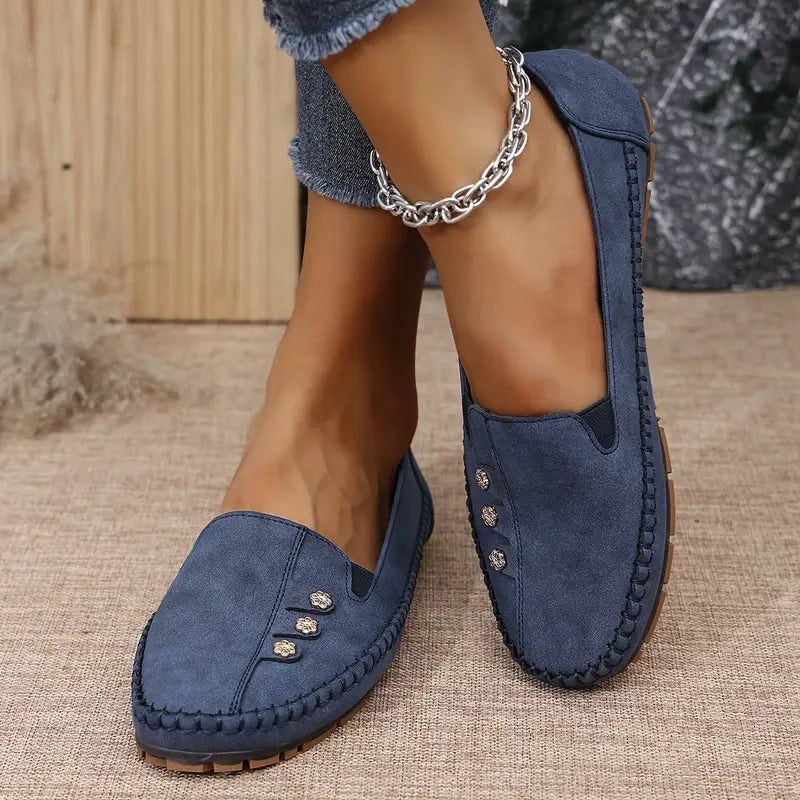 🔥Ultimo giorno 50% DI SCONTO🔥 Scarpe basse tinta unita, leggere, antiscivolo, traspiranti, ortopediche, casual, punta liscia per donna