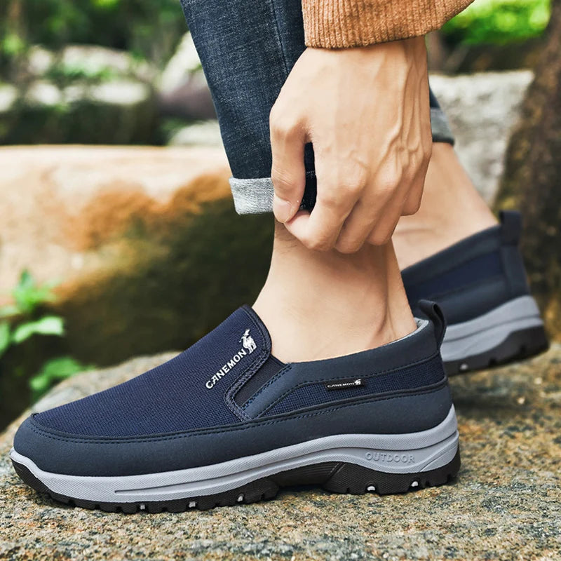 Men's Arch Support Loafers Waterproof Breathable Lightweight Non-Slip Walking Shoes