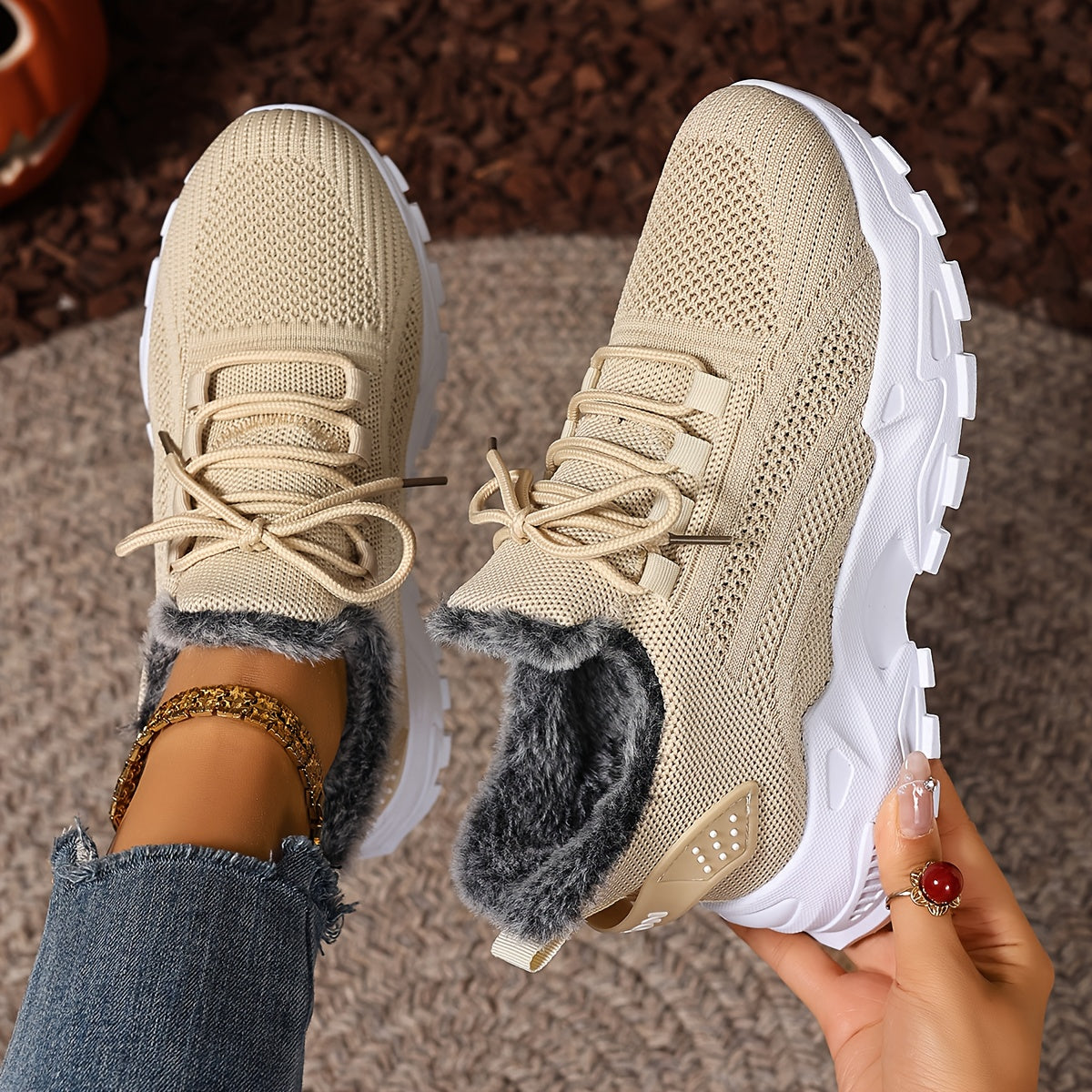 Orthopedic Warm Fleece-lined Cotton Sneakers