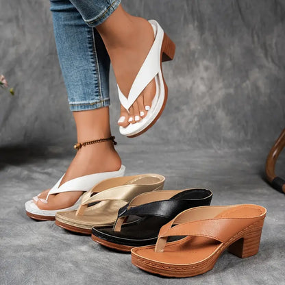 🔥Best Seller-Last Day Sale 60% OFF🔥Women'S Solid Color Summer Chunky Heel Sandals