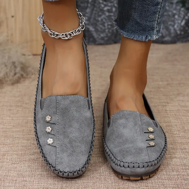 🔥Ultimo giorno 50% DI SCONTO🔥 Scarpe basse tinta unita, leggere, antiscivolo, traspiranti, ortopediche, casual, punta liscia per donna