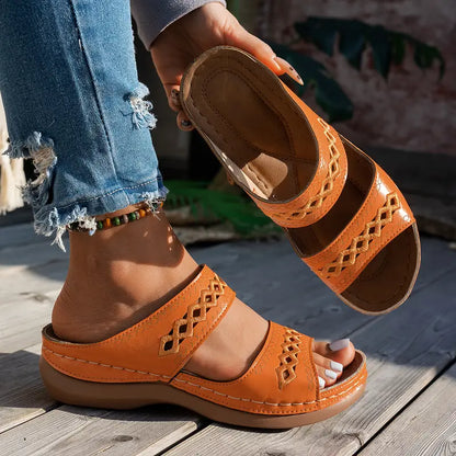 💥LAST DAY SALE 60% Comfortable Arch Support Slides - Women's Solid Color Sandals - Breathable