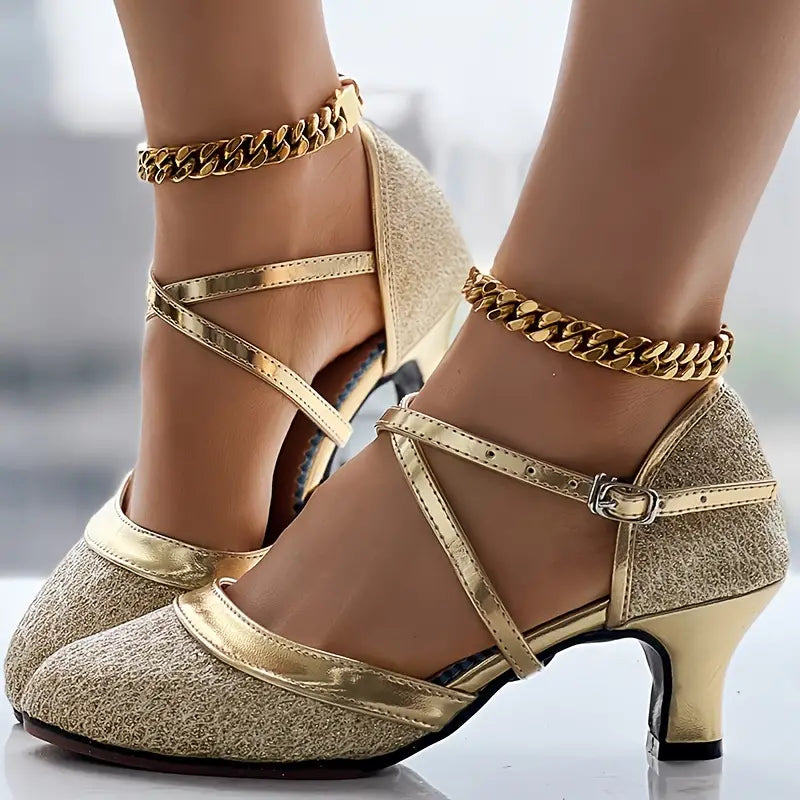 🔥Last Day 50% OFF - Women's Glitter D'Orsay Latin Dance Shoes