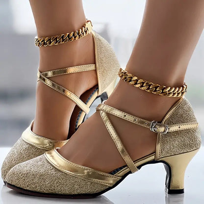 🔥Last Day 50% OFF - Women's Glitter D'Orsay Latin Dance Shoes