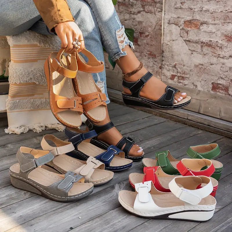 🔥Last Day 50% OFF🔥 Women's Solid Color Wedge Sandals