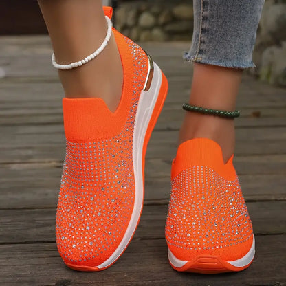 Bling Bling🔥Último día 50% de descuento⭐ Cómodas zapatillas de plataforma con diamantes de imitación para mujer