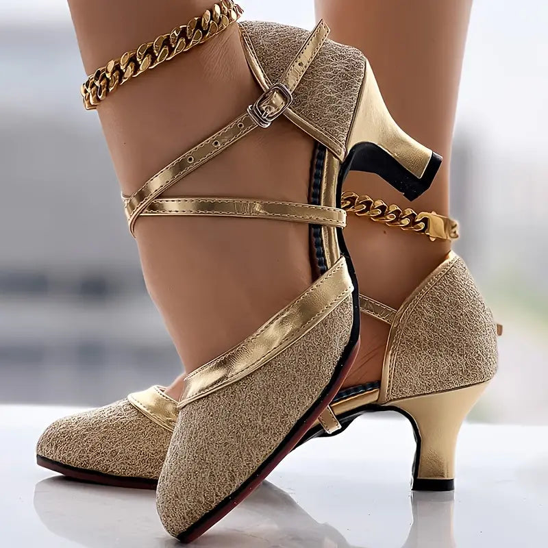 🔥Last Day 50% OFF - Women's Glitter D'Orsay Latin Dance Shoes