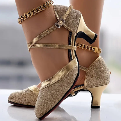 🔥Last Day 50% OFF - Women's Glitter D'Orsay Latin Dance Shoes