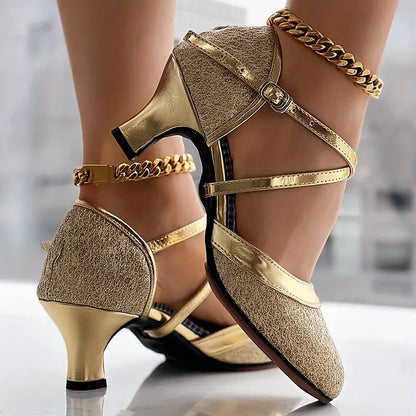 🔥Last Day 50% OFF - Women's Glitter D'Orsay Latin Dance Shoes