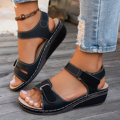 🔥Last Day 50% OFF🔥 Women's Solid Color Wedge Sandals