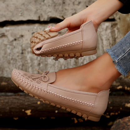 Women's Orthopedic Leather Flats – Lightweight, Breathable & Non-Slip