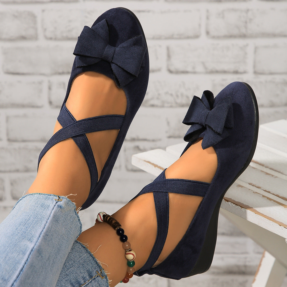 🔥Last Day Promotion 50% OFF 🔥Chic Women's Slip-On Flats with Bow Detail