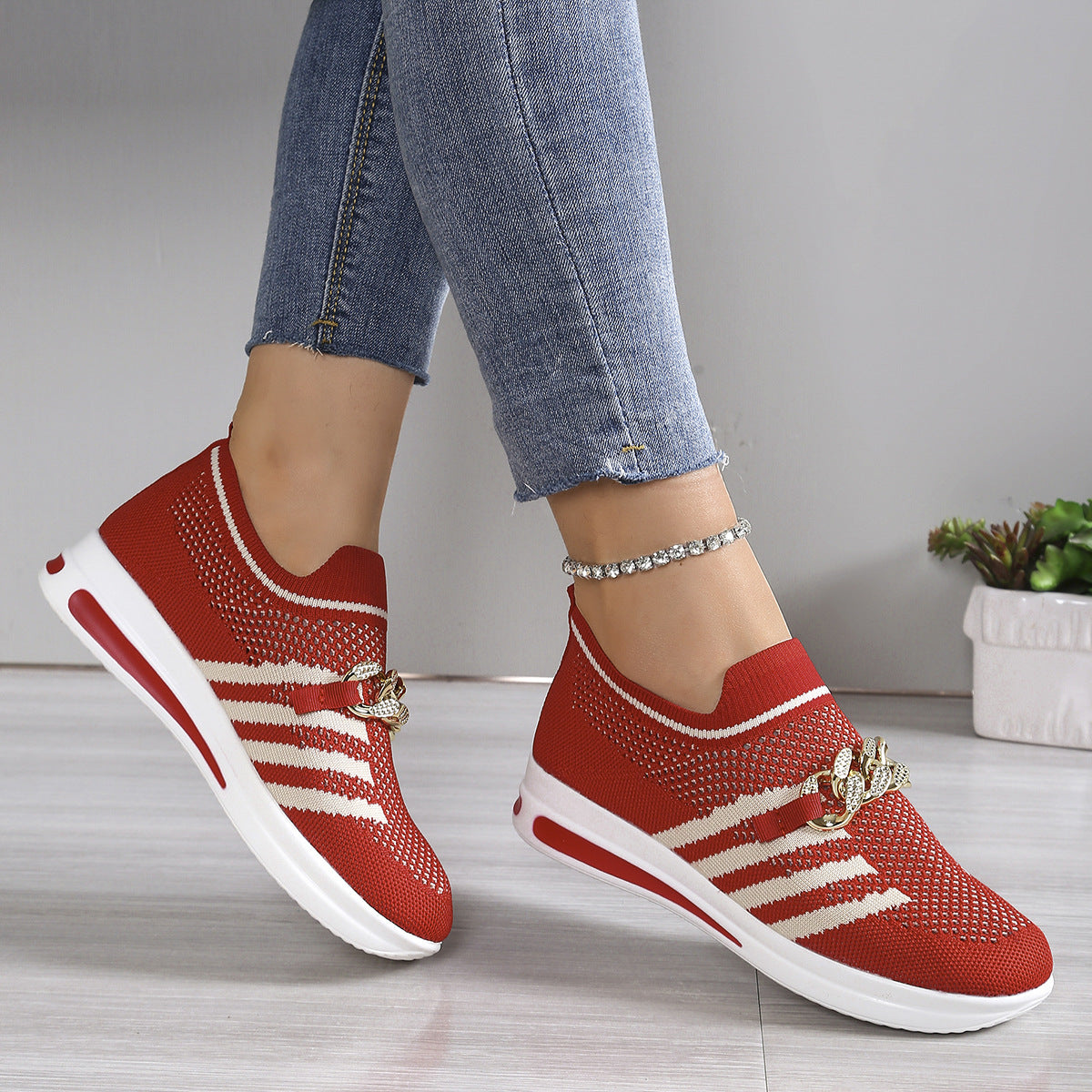 ComfortFit™ Women's Mesh Slip-Ons – Ergonomic, Non-Slip