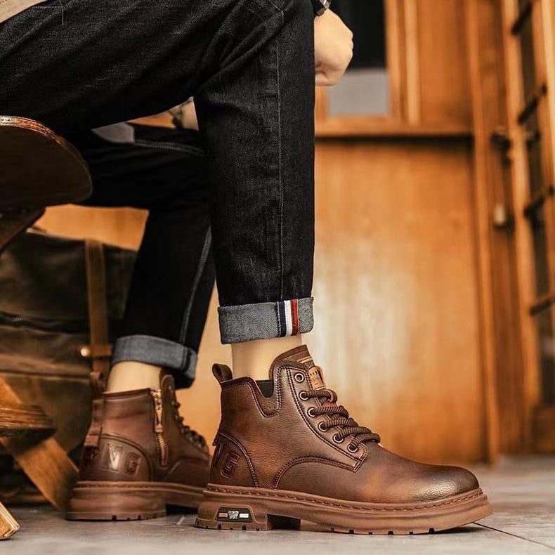 Men’s Orthopedic Leather Boots – Anti-Slip, Durable, All-Day Comfort