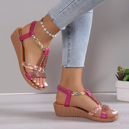 🔥Last Day Promotion 50% OFF 🔥 Women's flat rhinestone fish mouth sandals