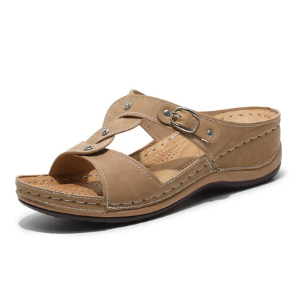 🔥Last Day Promotion 50% OFF🔥 Elegant Mid Heel Wedge Sandals for Women