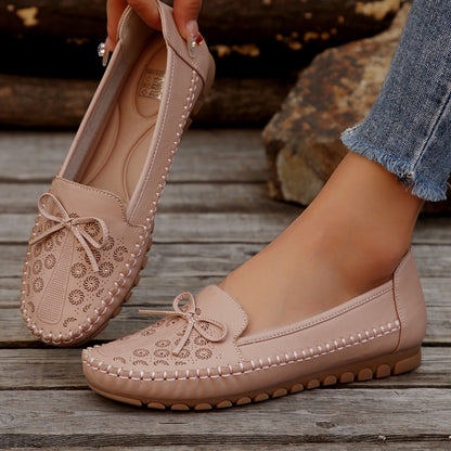 Women's Orthopedic Leather Flats – Lightweight, Breathable & Non-Slip