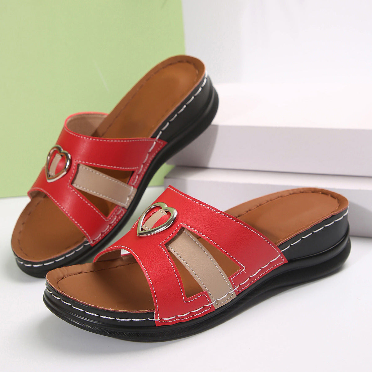 🔥Best Seller-Last Day Sale 50% OFF🔥 Summer Wedge Slide Sandals