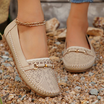 Women's Orthopedic Leather Flats – Lightweight, Breathable & Non-Slip