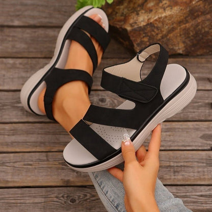 Retro Orthopedic Sandals with Velcro Straps