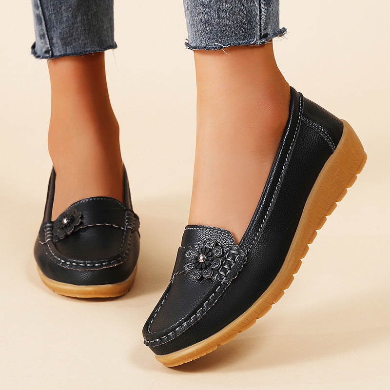 🔥Mocasines con estampado floral: ligeros, antideslizantes, transpirables, ortopédicos, informales y sin cordones para mujer.