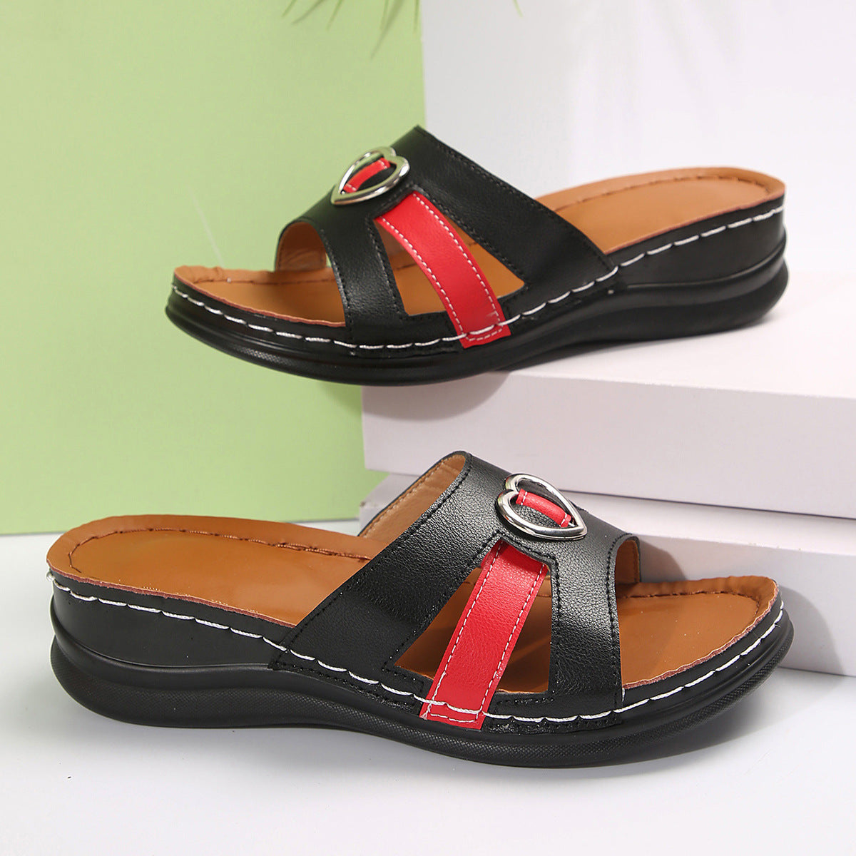 🔥Best Seller-Last Day Sale 50% OFF🔥 Summer Wedge Slide Sandals