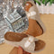 Vintage Style Platform Heel Slip-on Sandals with Open Toe