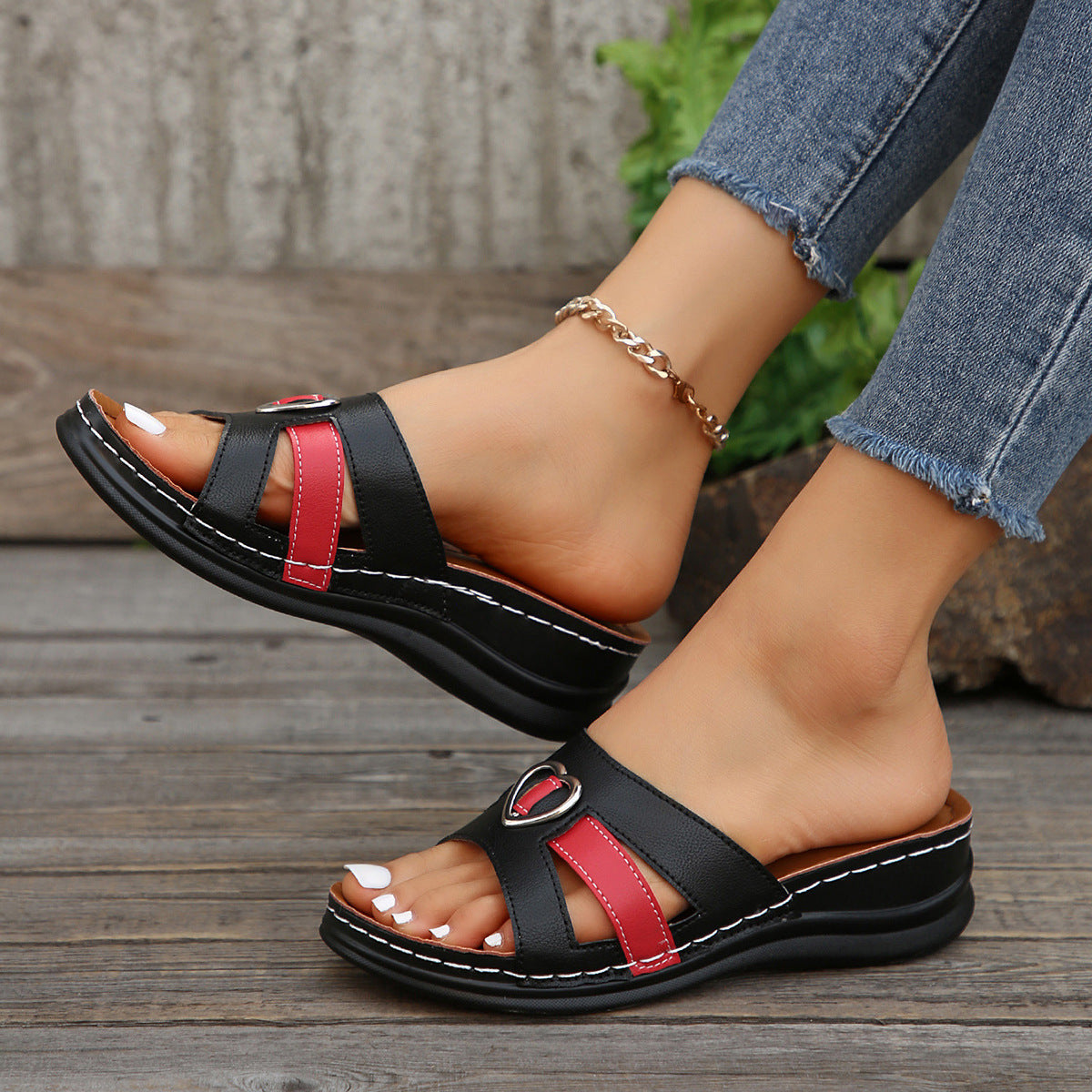 🔥Best Seller-Last Day Sale 50% OFF🔥 Summer Wedge Slide Sandals