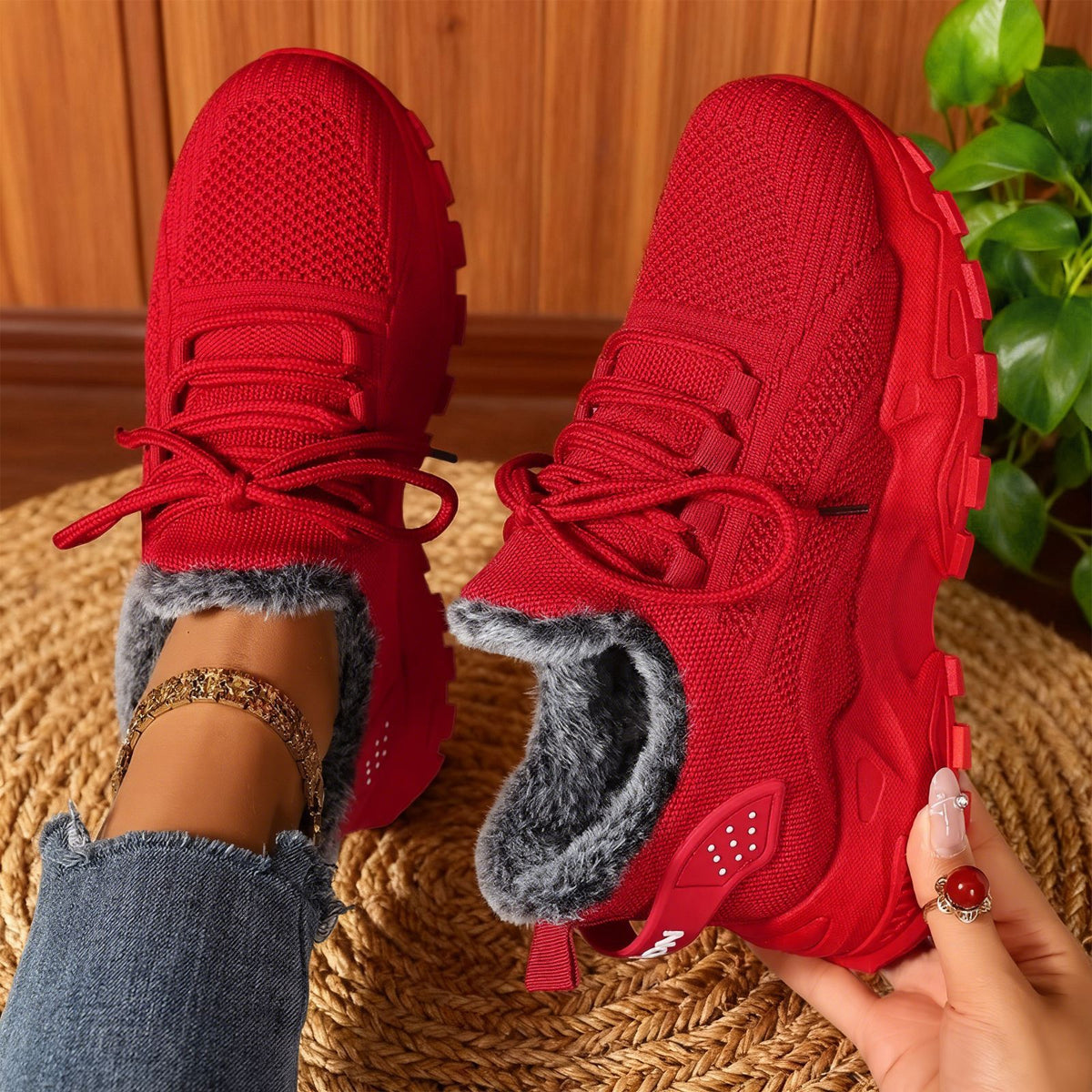 Orthopedic Warm Fleece-lined Cotton Sneakers