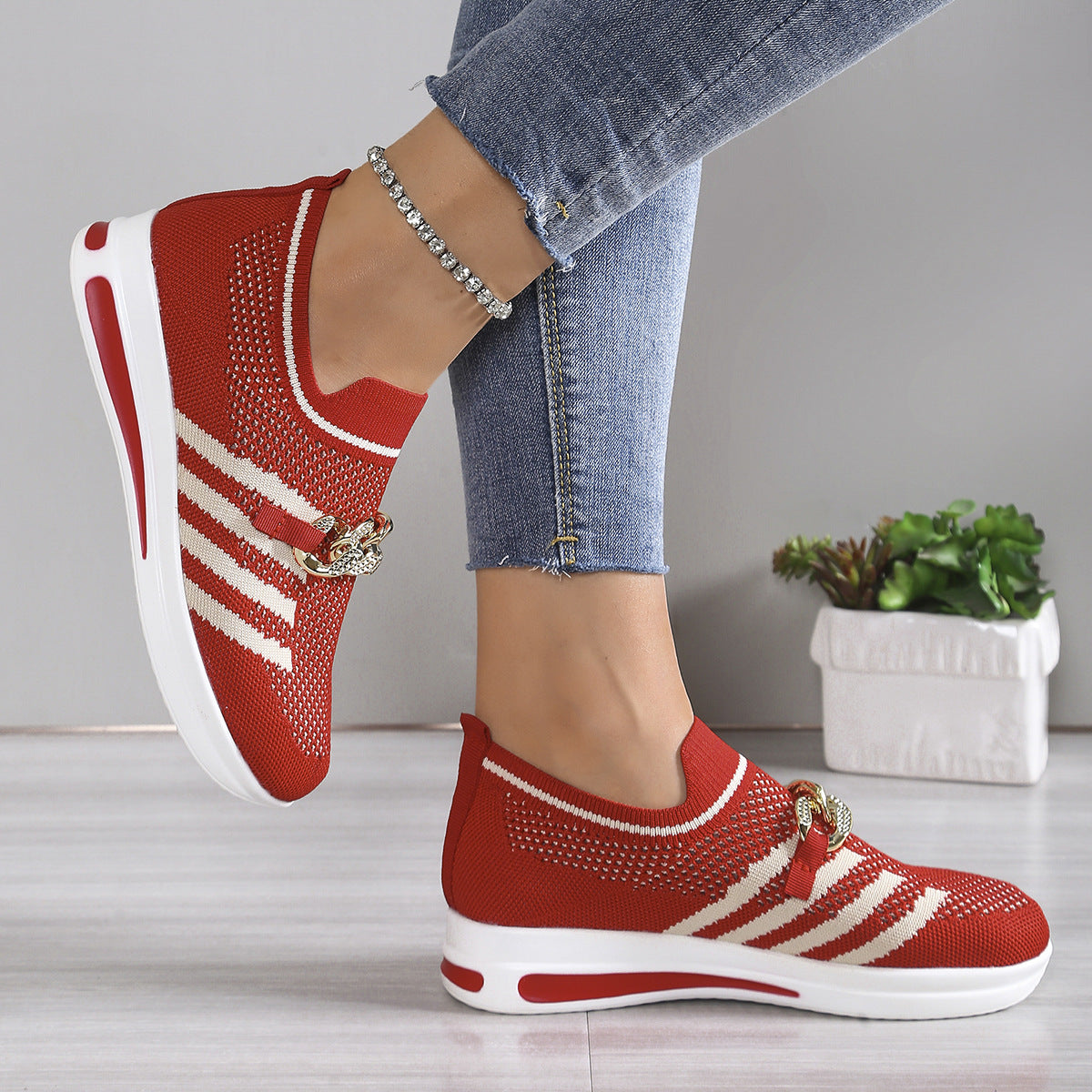 ComfortFit™ Women's Mesh Slip-Ons – Ergonomic, Non-Slip