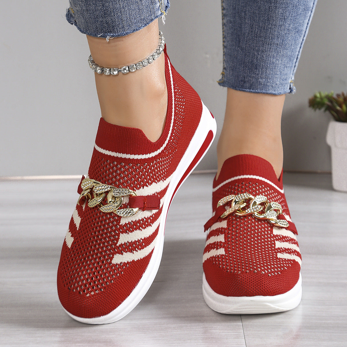 ComfortFit™ Women's Mesh Slip-Ons – Ergonomic, Non-Slip