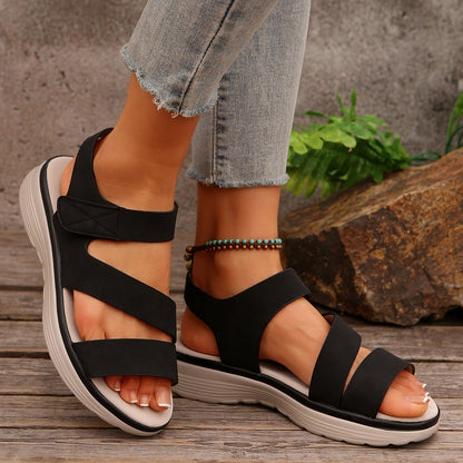 Retro Orthopedic Sandals with Velcro Straps