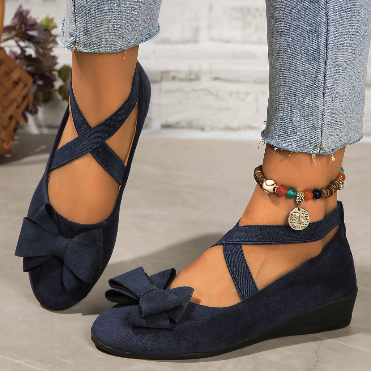 🔥Last Day Promotion 50% OFF 🔥Chic Women's Slip-On Flats with Bow Detail