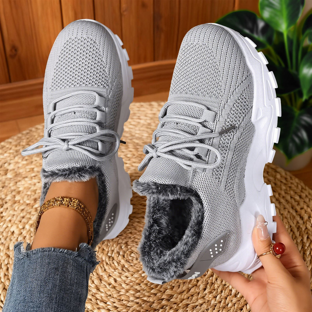 Orthopedic Warm Fleece-lined Cotton Sneakers