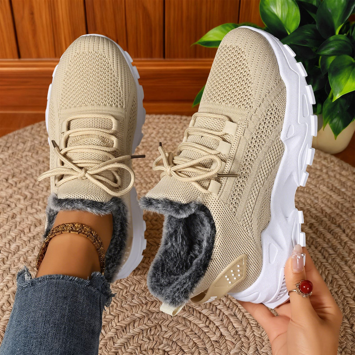 Orthopedic Warm Fleece-lined Cotton Sneakers