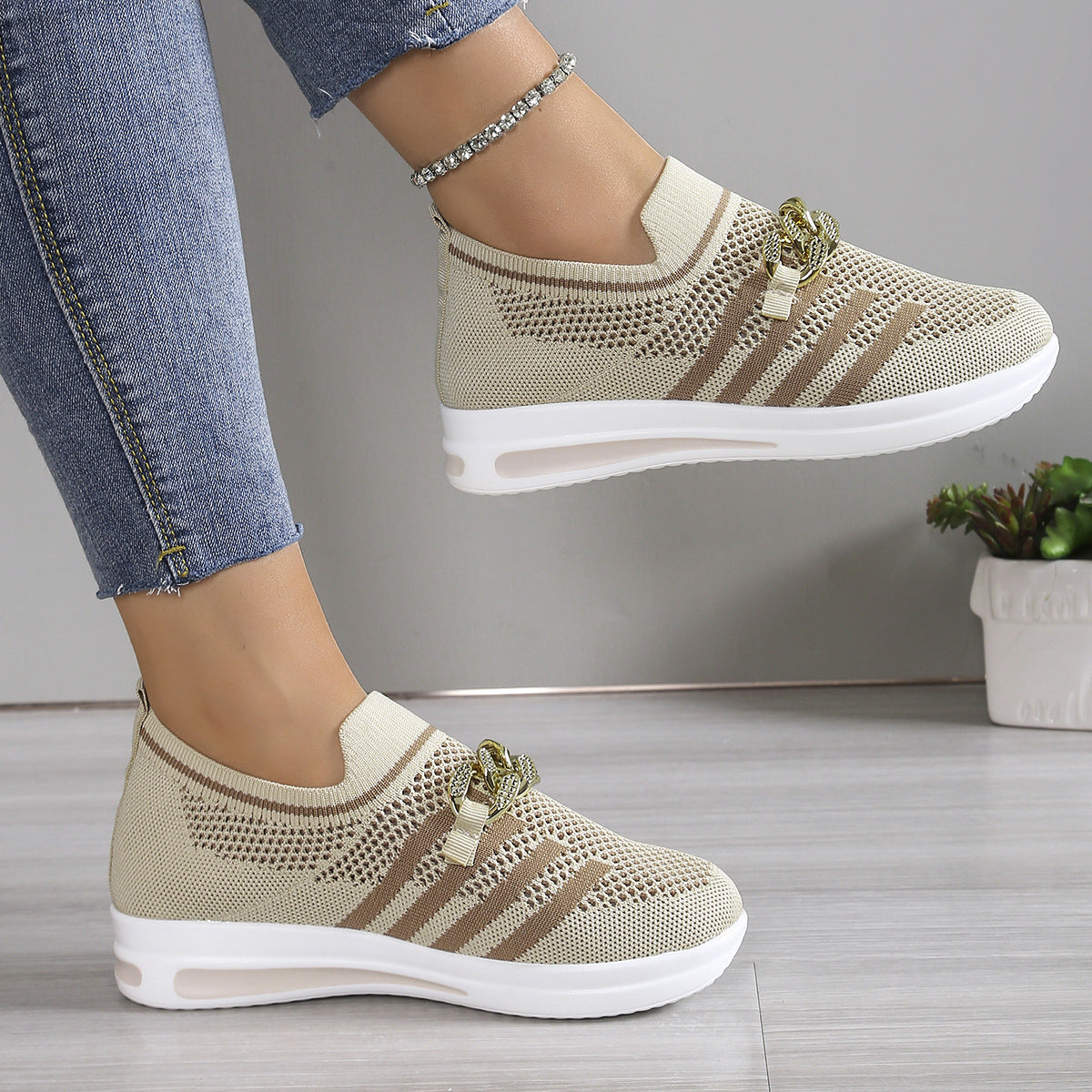 ComfortFit™ Women's Mesh Slip-Ons – Ergonomic, Non-Slip