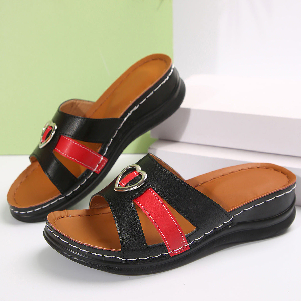 🔥Best Seller-Last Day Sale 50% OFF🔥 Summer Wedge Slide Sandals