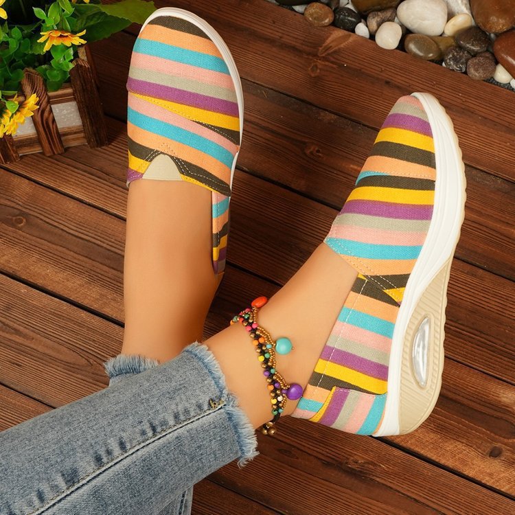 🔥Last Day Sale 60%🔥 Women'S Striped Slip-On Canvas Sneakers