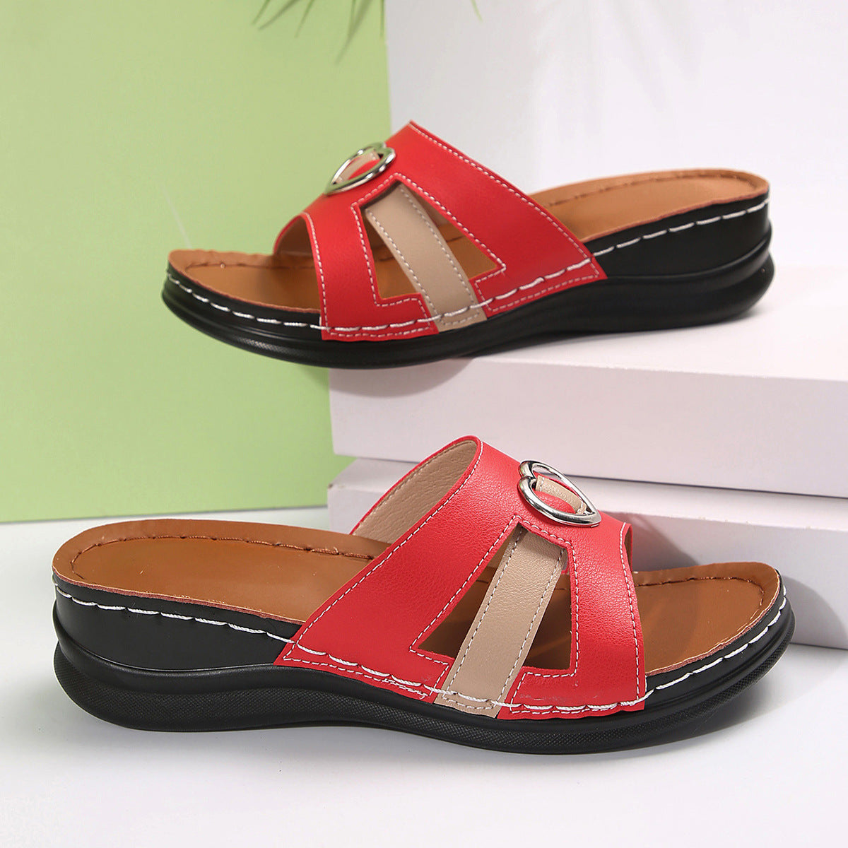 🔥Best Seller-Last Day Sale 50% OFF🔥 Summer Wedge Slide Sandals