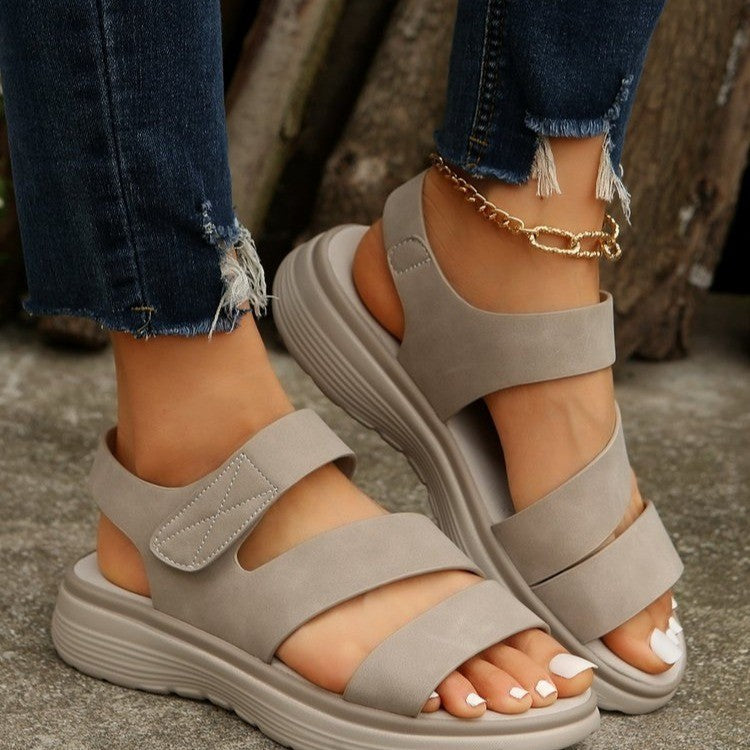 Retro Orthopedic Sandals with Velcro Straps
