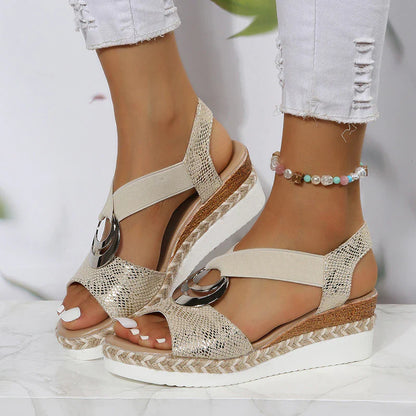🔥Last Day Promotion 50% OFF - Women's Comfortable Orthopedic Wedge Open Toe Sandals