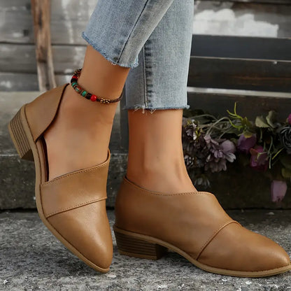 Mid Heel Womens Solid Color Block Chunky Wedges 🔥 Last Day Sale 60% 🔥