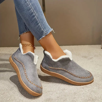 Women's Cozy Fleece-Lined Slip-On Ankle Boots