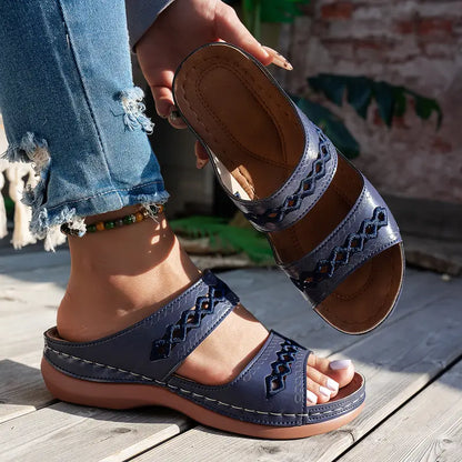 💥LAST DAY SALE 60% Comfortable Arch Support Slides - Women's Solid Color Sandals - Breathable