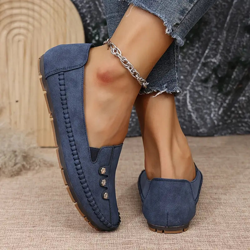 🔥Ultimo giorno 50% DI SCONTO🔥 Scarpe basse tinta unita, leggere, antiscivolo, traspiranti, ortopediche, casual, punta liscia per donna