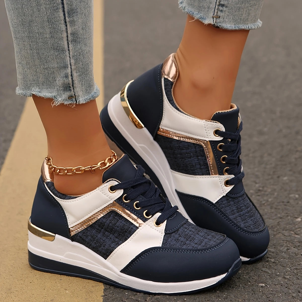 🔥Last Day Sale 50% OFF🔥Women's Casual Low-Top Sneakers – Lace-Up, Rubber Sole, All-Season Comfort