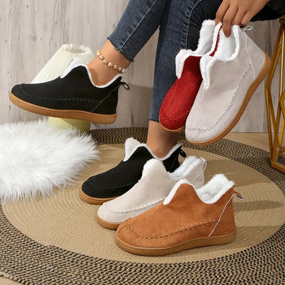 Women's Cozy Fleece-Lined Slip-On Ankle Boots 🔥 Last Day Sale 50% OFF 🔥