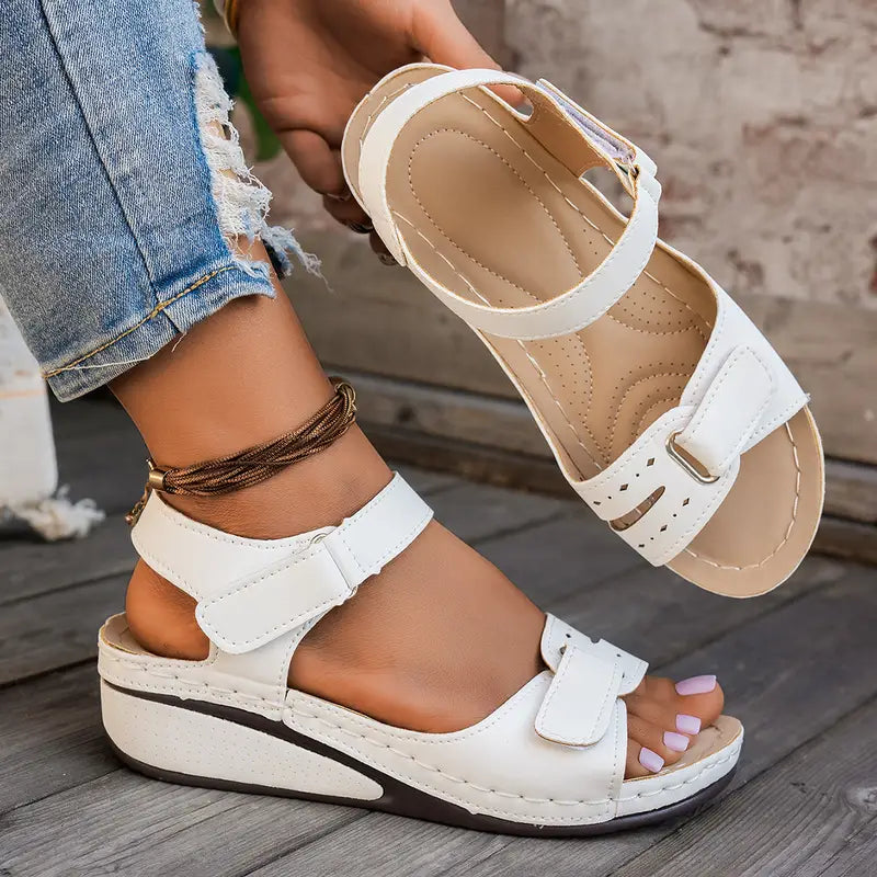 🔥Last Day 50% OFF🔥 Women's Solid Color Wedge Sandals