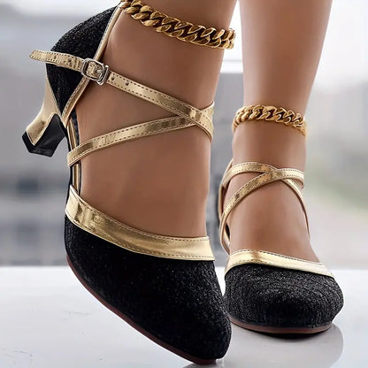 🔥Last Day 50% OFF - Women's Glitter D'Orsay Latin Dance Shoes